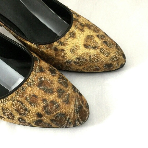 Donald J Pliner Couture Rina Pump Tapestry Ankle Strap Almond Toe Brown … - Picture 3 of 8